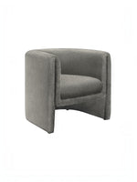 Fauteuil d'appoint Océan gris TOCO Meubles en tissu texturé, style tonneau moderne, assise confortable.