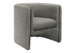 Fauteuil d'appoint Océan gris TOCO Meubles en tissu texturé, style tonneau moderne, assise confortable.