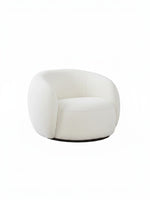 Fauteuil pivotant Swayn blanc TOCO Meubles au design arrondi et moderne pour salon ou chambre