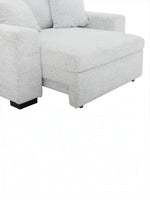Fauteuil d'appoint TOCO Meubles Sacha en tissu gris pâle avec assise confortable et design contemporain
