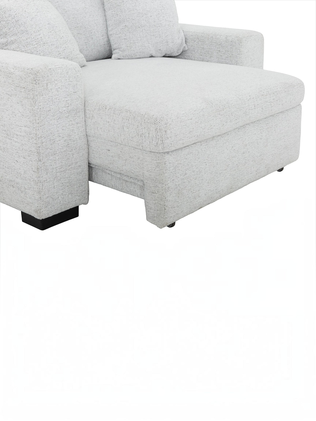 Fauteuil d'appoint TOCO Meubles Sacha en tissu gris pâle avec assise confortable et design contemporain