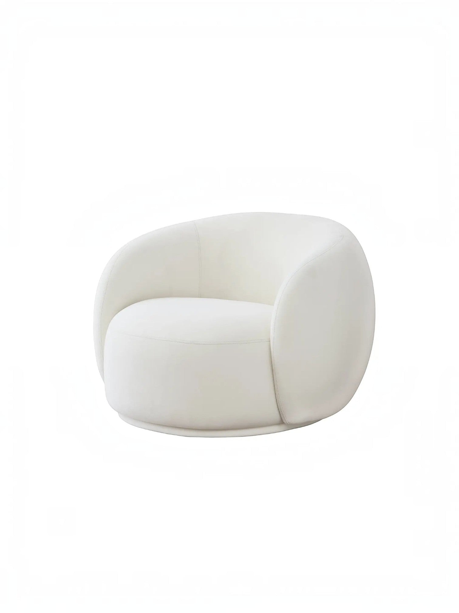 Fauteuil d'appoint Swayn TOCO Meubles en velours blanc au design arrondi et moderne pour salon ou chambre