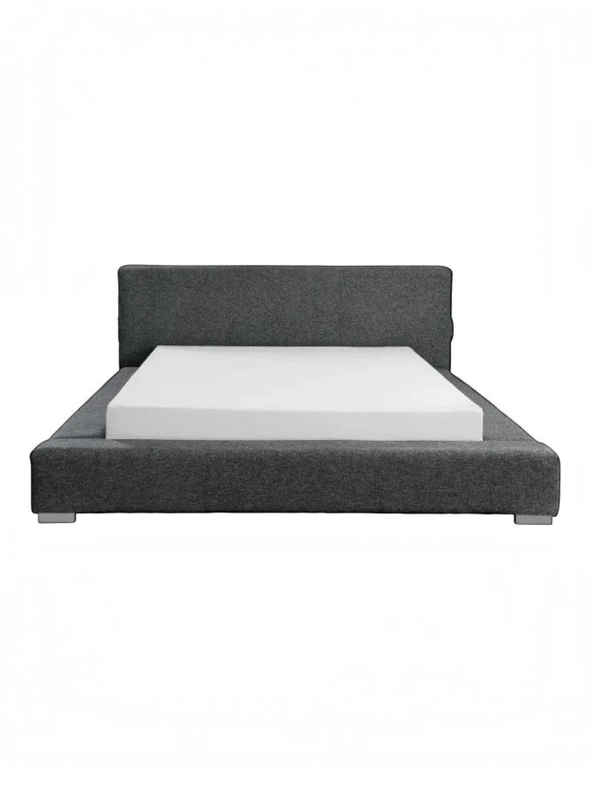 Grand lit Billie TOCO Meubles gris rembourré avec large cadre et tête de lit confortable pour chambre moderne