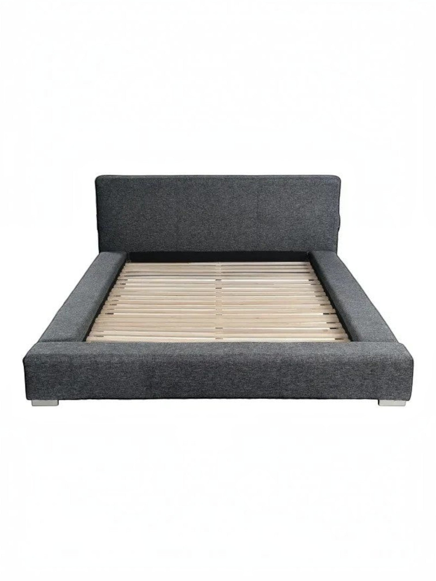 Grand lit Billie TOCO Meubles gris rembourré avec tête de lit confortable et cadre large moderne