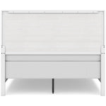 TOCO Meubles Grand lit Gisele blanc avec finition planches, style contemporain décontracté.