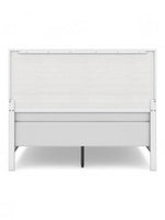 Vue arrière du grand lit Gisele blanc de TOCO Meubles avec finition effet planches contemporaine