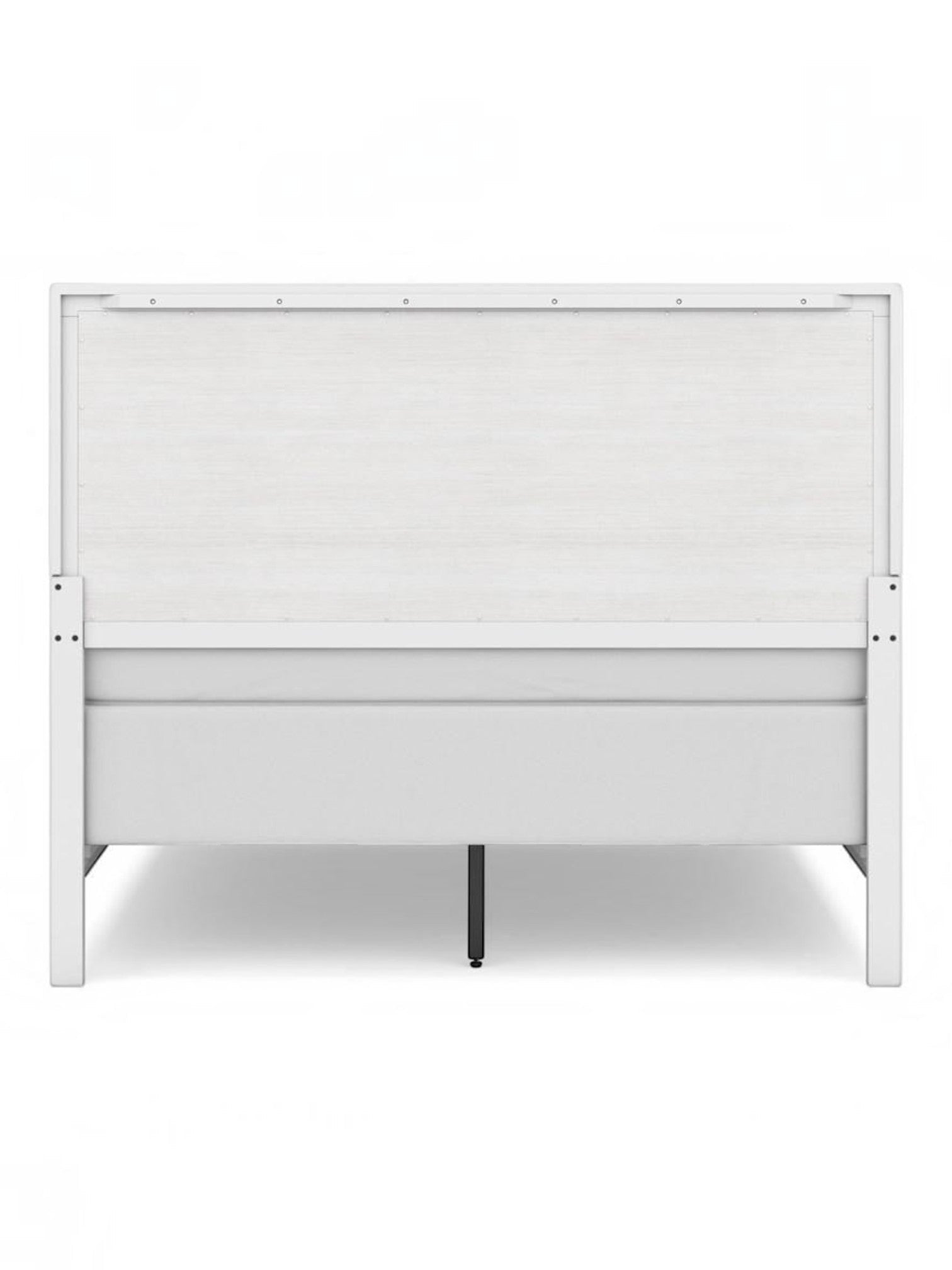 Vue arrière du grand lit Gisele blanc de TOCO Meubles avec finition effet planches contemporaine