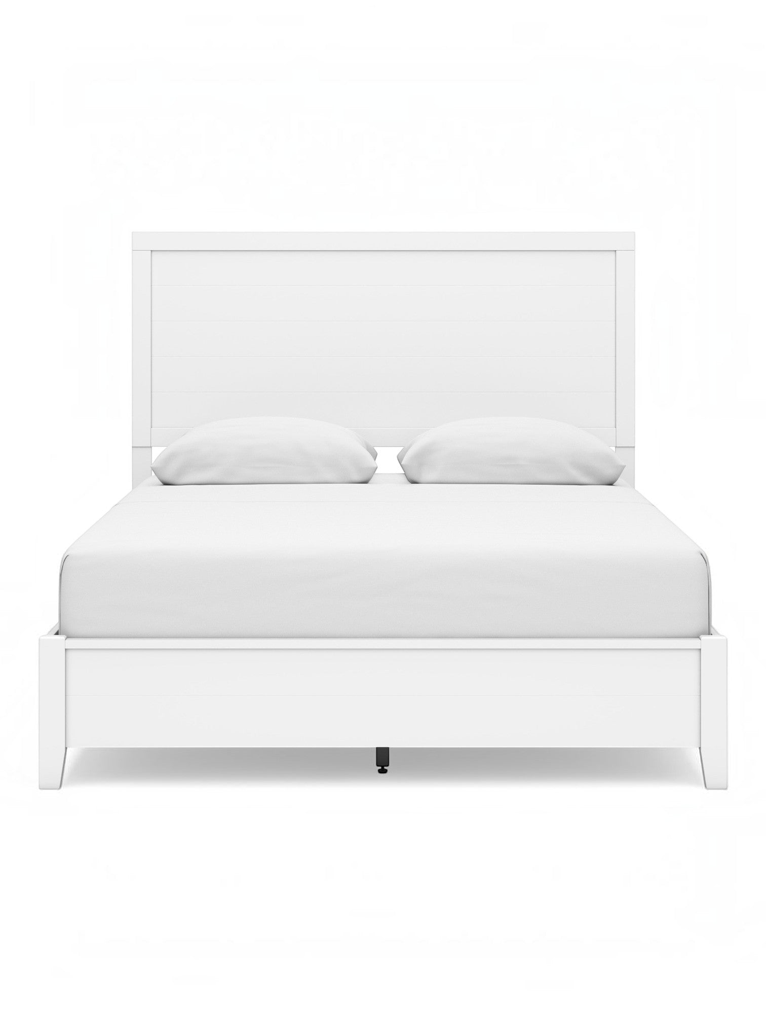Grand lit Gisele blanc de TOCO Meubles au design contemporain avec tête de lit à panneaux épurée