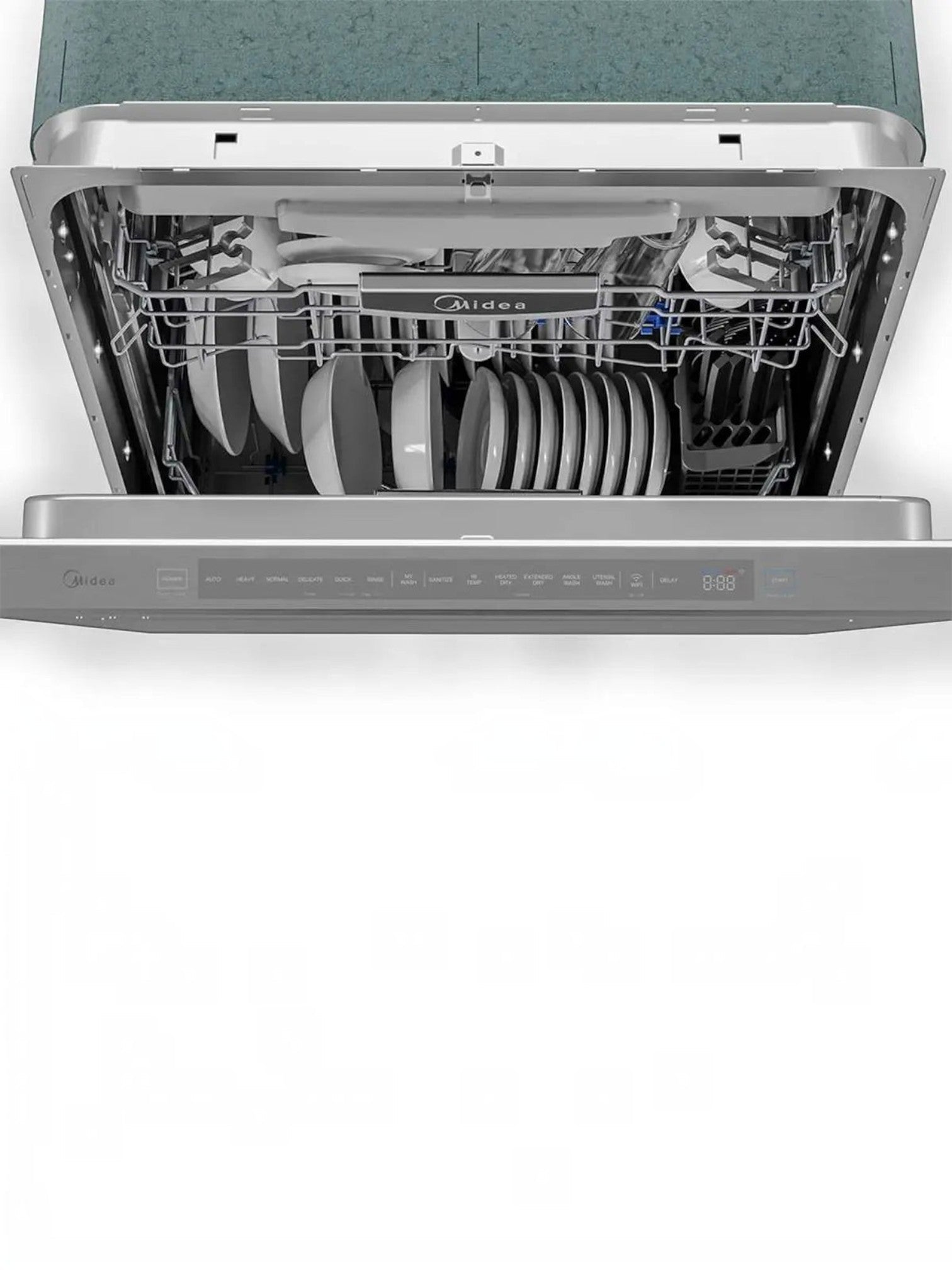 Lave-vaisselle MIDEA 24 pouces en inox par TOCO Meubles avec cuve en acier et commandes tactiles supérieures