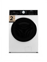Laveuse à chargement frontal TOCO Meubles de 5,2 pi³ avec finition blanche, porte noire et panneau de contrôle tactile