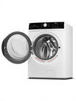Laveuse à chargement frontal TOCO Meubles de 5,2 pi³ blanche avec porte ouverte et panneau de commande numérique