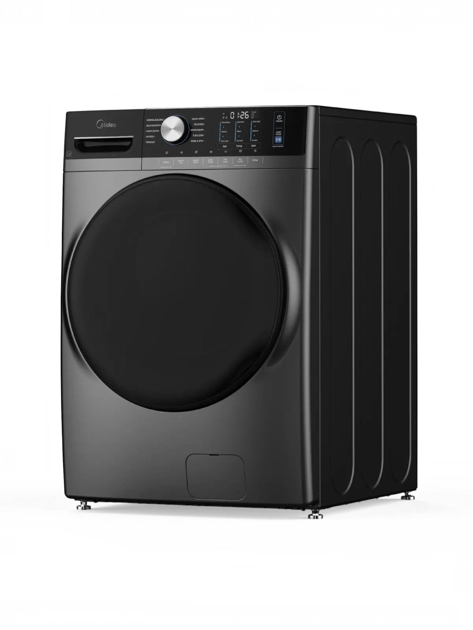 Laveuse à chargement frontal TOCO Meubles de 5,2 pi³ en fini gris foncé avec panneau de commande numérique