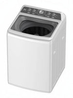 Laveuse à chargement par le haut blanche MIDEA de 4,7 pi³ avec agitateur et 12 cycles, couvercle en verre à fermeture lente.
