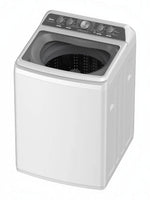 Laveuse à chargement par le haut blanche MIDEA de 4,7 pi³ avec agitateur et 12 cycles, couvercle en verre à fermeture lente.