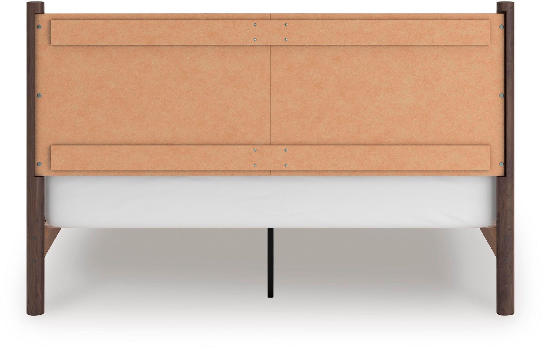 Tête de lit Alma en bois brun avec panneaux effet canné, style bohème moderne par TOCO Meubles.