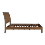 TOCO Meubles Lit Antoine en bois brun clair, lit plateforme queen avec tête de lit style traîneau
