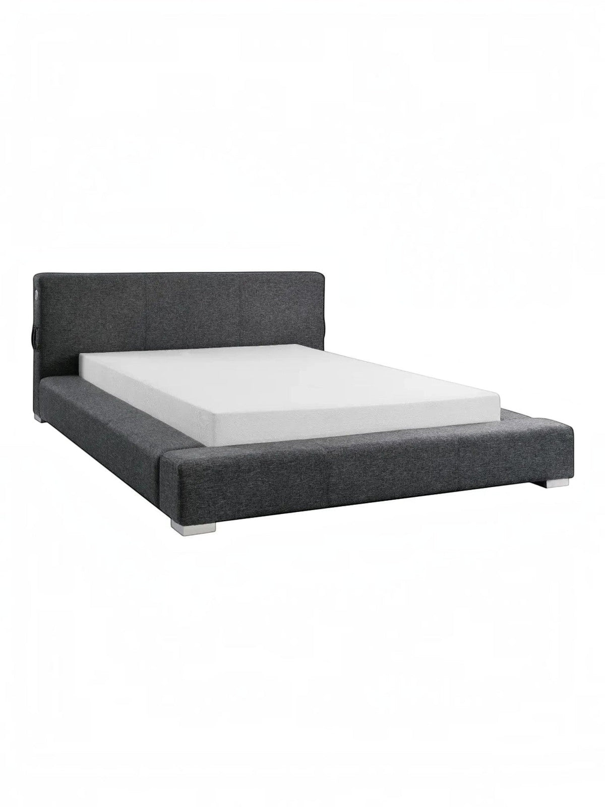 Très grand lit Billie TOCO Meubles gris rembourré avec cadre large et tête de lit confortable