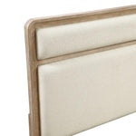 Tête de lit TOCO Meubles Bonnie en bois clair et tissu chenille crème, design moderne.