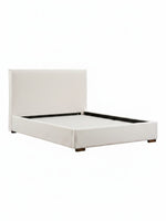 Lit plateforme TOCO Meubles Noemie en tissu bouclé beige au design moderne et épuré