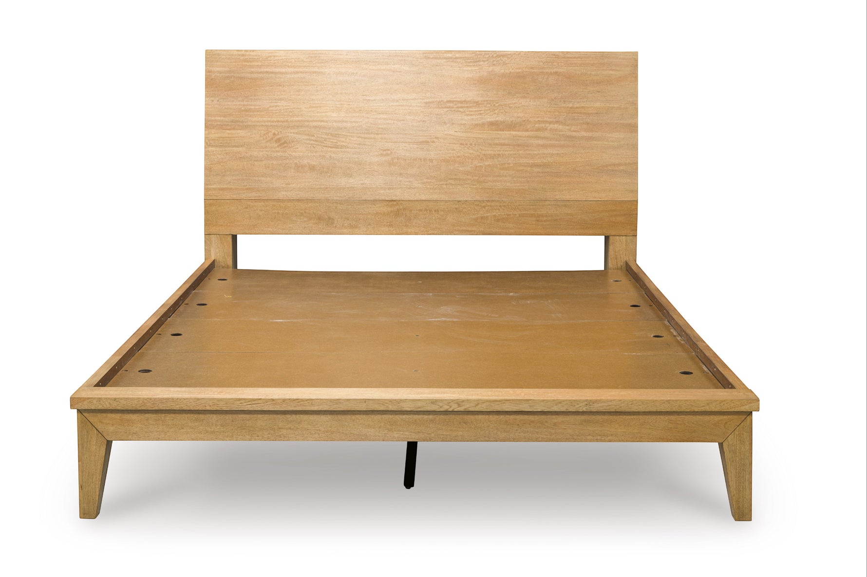 TOCO Meubles Lit Carmen en bois clair, style minimaliste avec tête de lit inclinable et ports USB intégrés.