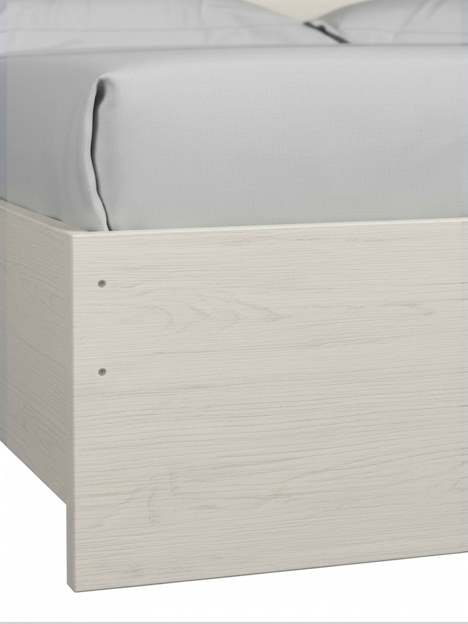 Très grand lit Clara TOCO Meubles en bois blanc avec grain apparent et finition moderne épurée