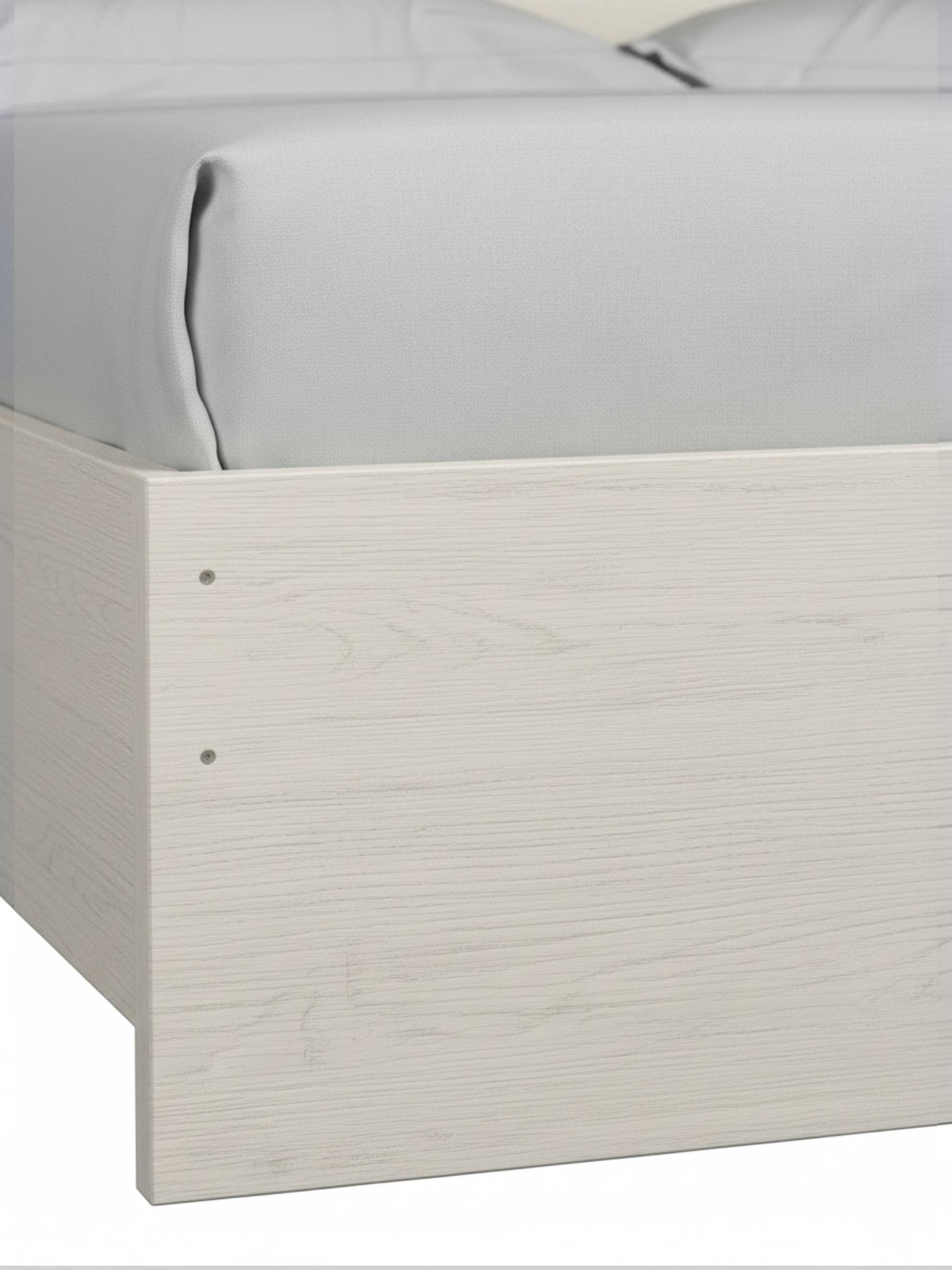 Très grand lit Clara TOCO Meubles en bois blanc avec grain apparent et finition moderne épurée