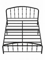 Lit double Nina TOCO Meubles en acier noir au design contemporain minimaliste avec structure plateforme robuste