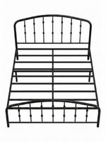 Lit double Nina TOCO Meubles en acier noir au design contemporain minimaliste avec structure plateforme robuste