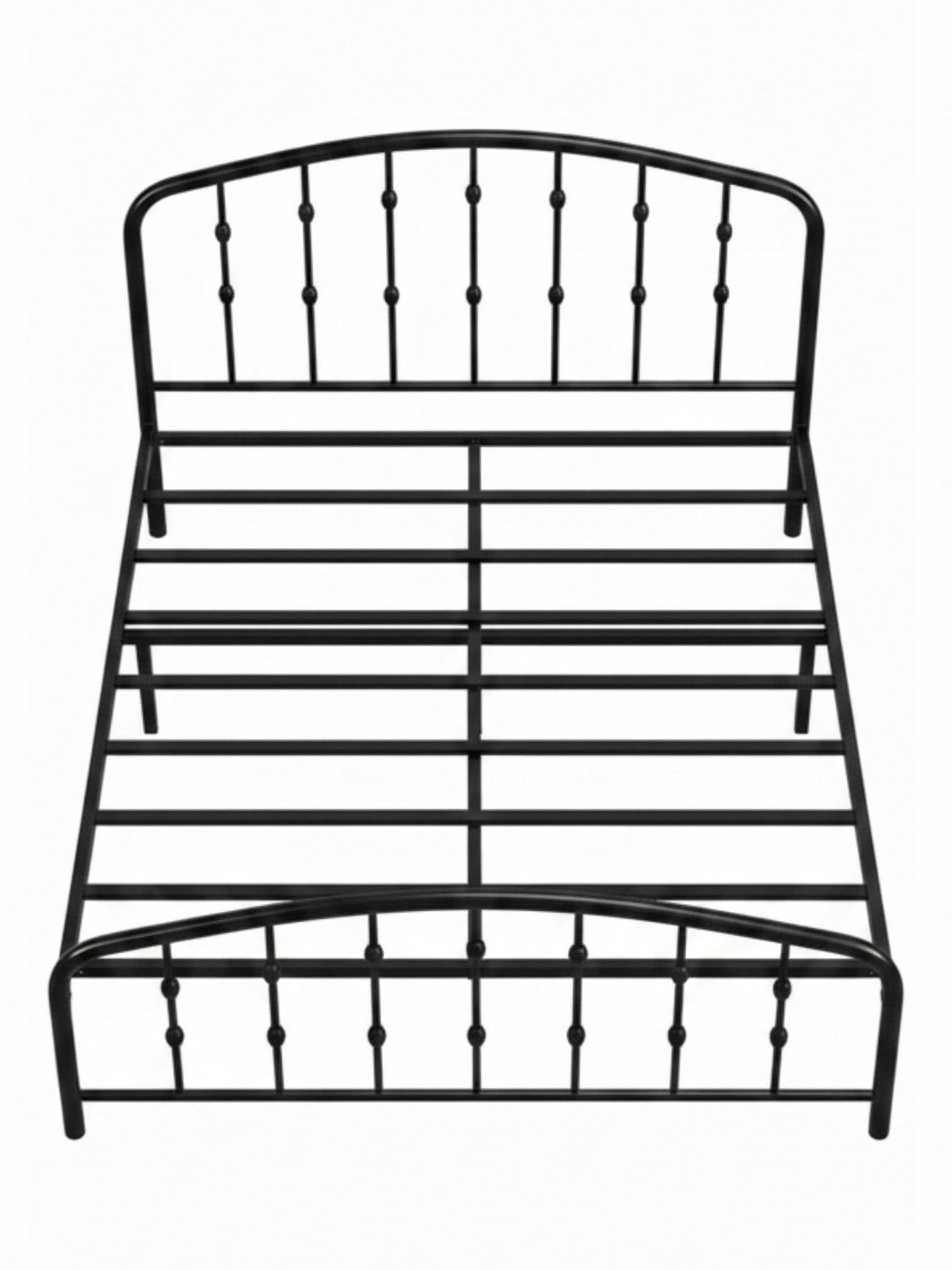 Lit double Nina TOCO Meubles en acier noir au design contemporain minimaliste avec structure plateforme robuste