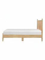 Lit double Paolo TOCO Meubles en bois naturel avec tête de lit à lattes verticales et design plateforme moderne