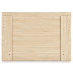 Lit double Hazel en bois naturel clair, design plateforme minimaliste, par TOCO Meubles.