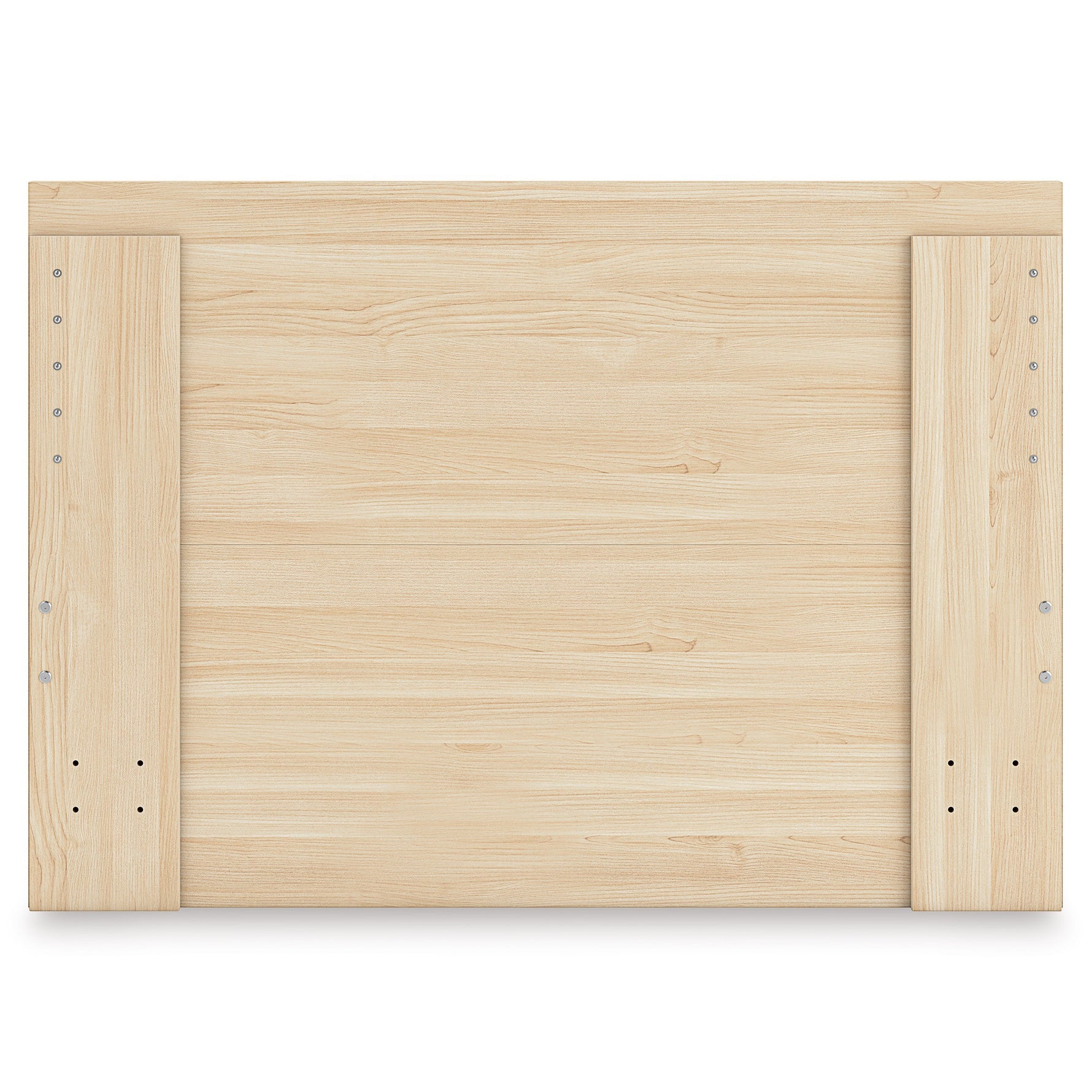 Lit double Hazel en bois naturel clair, design plateforme minimaliste, par TOCO Meubles.