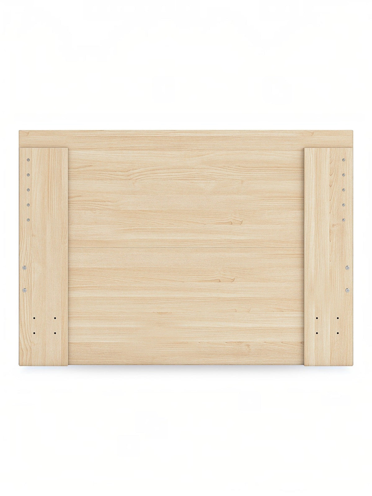 Lit double Hazel en bois naturel clair, design plateforme minimaliste, par TOCO Meubles.