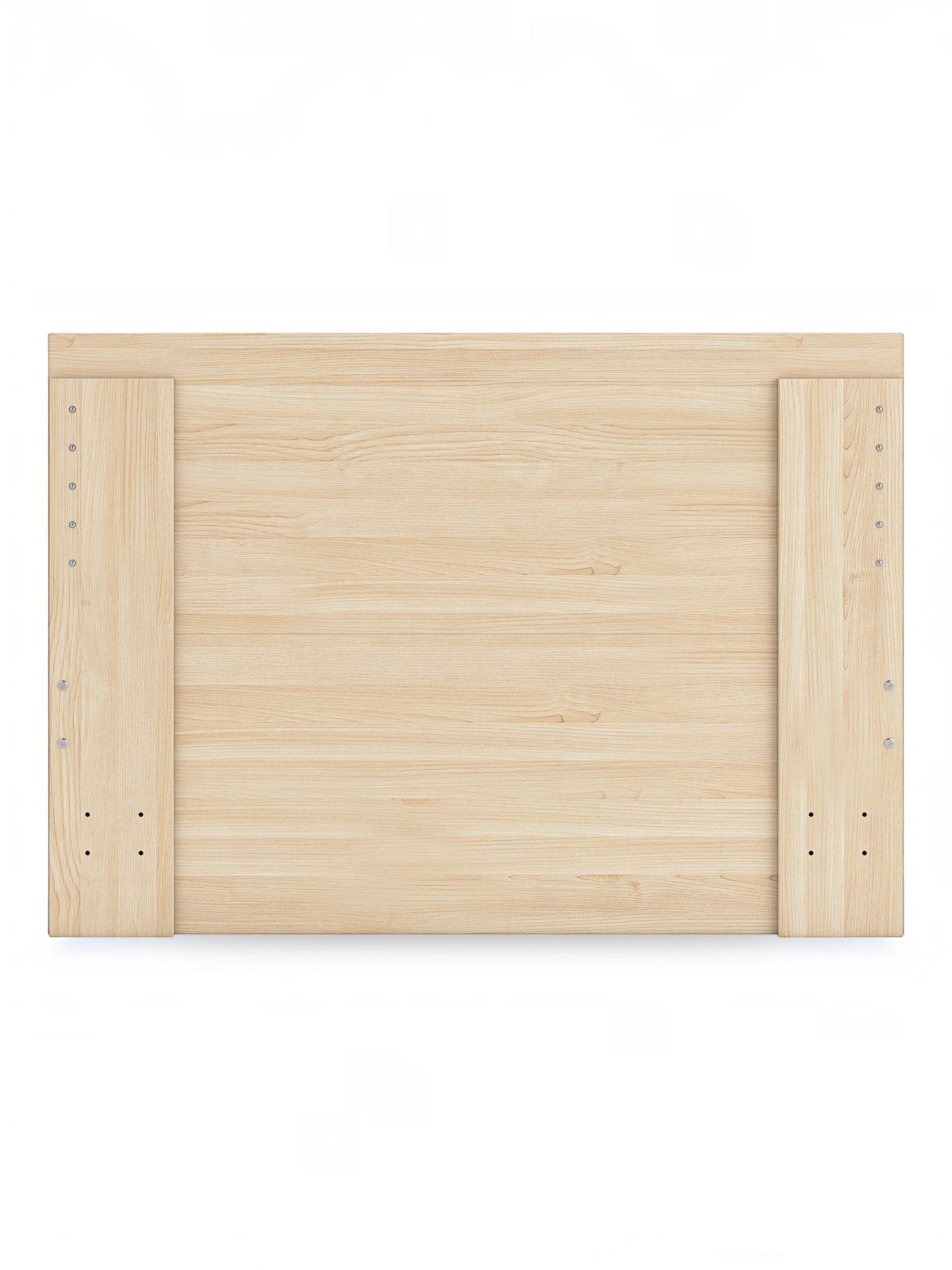 Lit double Hazel en bois naturel clair, design plateforme minimaliste, par TOCO Meubles.