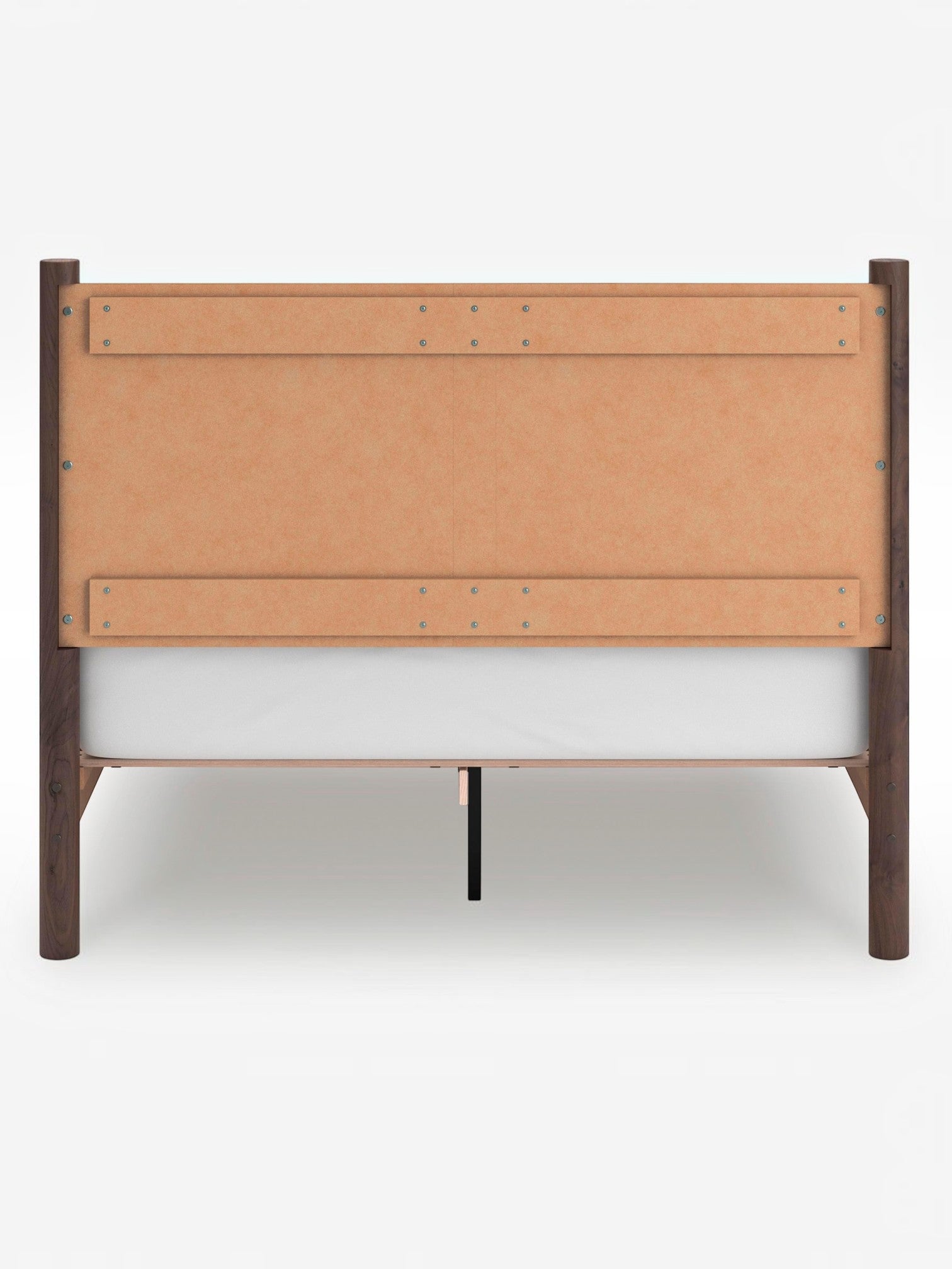 Vue arrière du lit double Maya TOCO Meubles en bois brun avec structure robuste et finition soignée