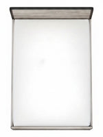 Lit double Stella TOCO Meubles gris imitation bois avec détails en métal, vue de dessus sur fond blanc