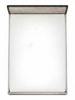 Lit double Stella TOCO Meubles gris imitation bois avec détails en métal, vue de dessus sur fond blanc