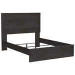 TOCO Meubles Grand Lit Estelle anthracite chêne, tête de lit moderne avec moulure style planche, cadre de lit épuré.