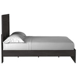 TOCO Meubles Grand Lit Estelle anthracite chêne moderne avec tête de lit moulurée