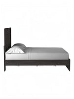 TOCO Meubles Grand Lit Estelle anthracite chêne moderne avec tête de lit moulurée