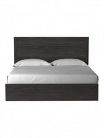 Très grand lit Estelle TOCO Meubles en bois anthracite avec tête de lit à moulure style planche contemporaine
