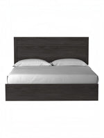 Très grand lit Estelle TOCO Meubles en bois anthracite avec tête de lit à moulure style planche contemporaine