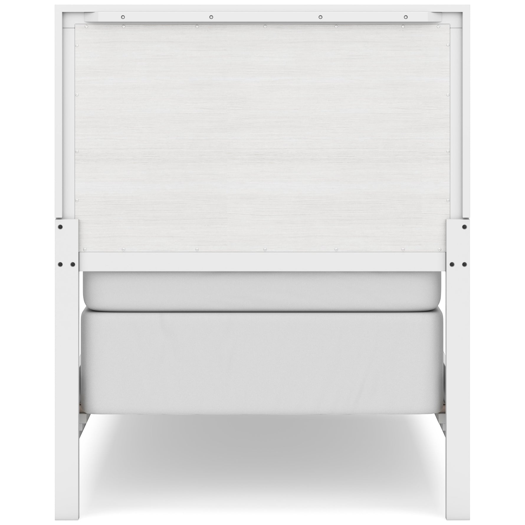 Lit Gisele blanc TOCO Meubles avec finition planches et sommier blanc