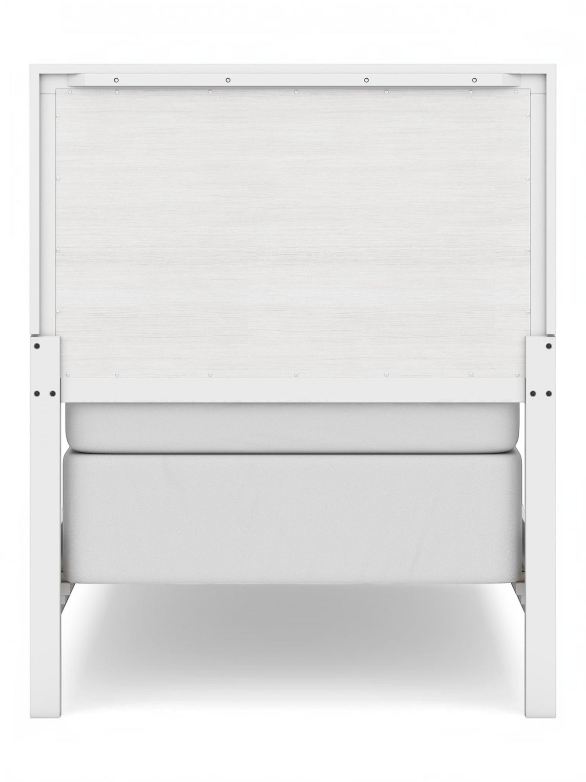 Lit Gisele blanc TOCO Meubles avec finition planches et sommier blanc