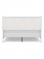 Très grand lit Gisele blanc de TOCO Meubles avec tête de lit style planches au design contemporain épuré.