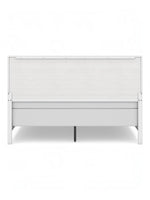 Très grand lit Gisele blanc de TOCO Meubles avec tête de lit style planches au design contemporain épuré.