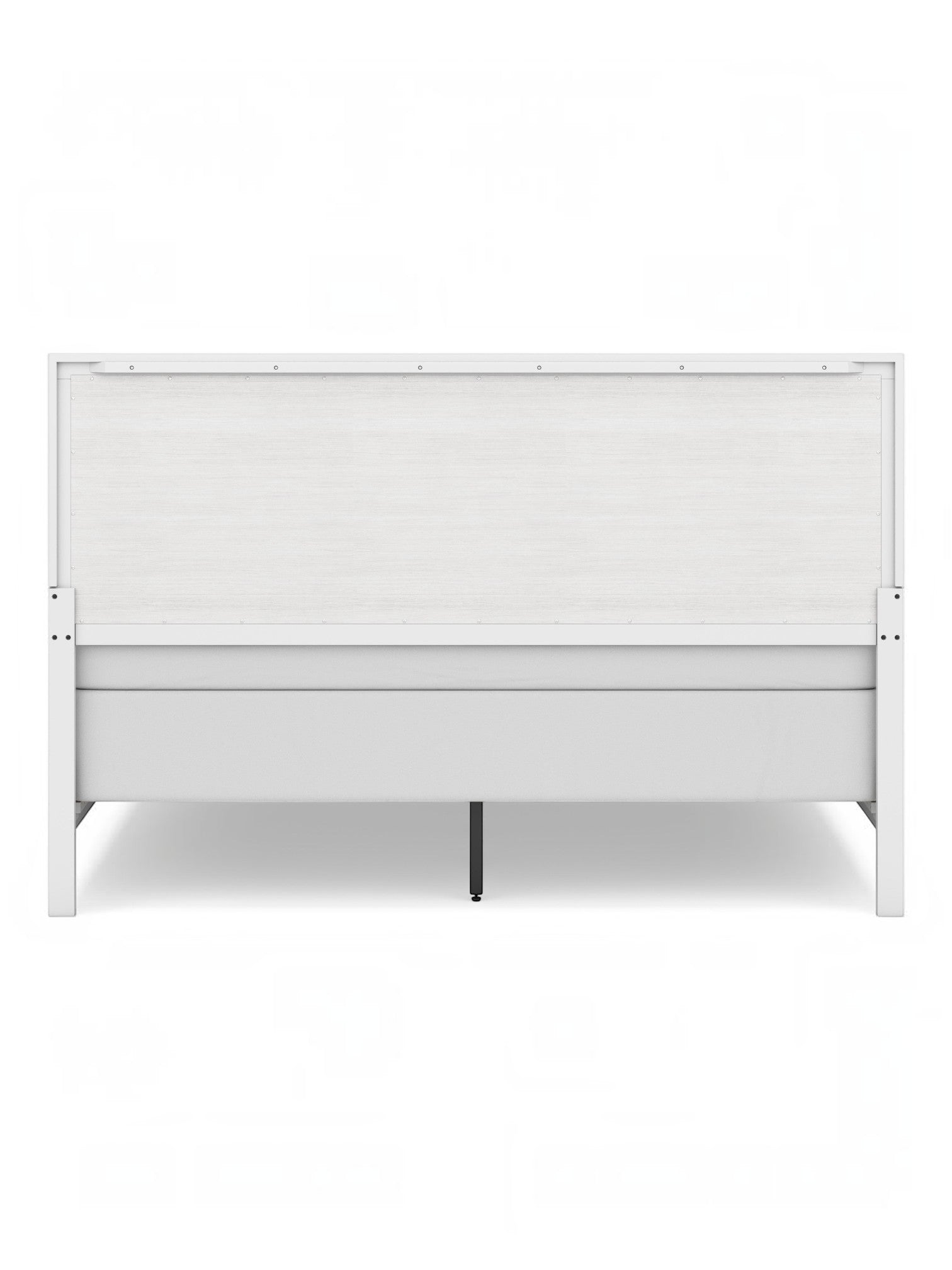 Très grand lit Gisele blanc de TOCO Meubles avec tête de lit style planches au design contemporain épuré.