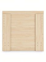 Lit plateforme minimaliste TOCO Meubles Hazel en bois clair, design épuré sans sommier requis.