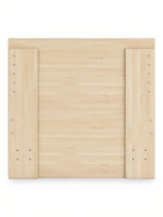 Lit plateforme minimaliste TOCO Meubles Hazel en bois clair, design épuré sans sommier requis.