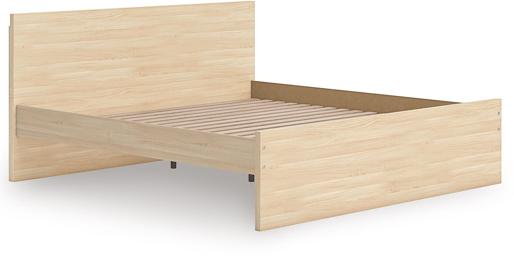 TOCO Meubles Grand Lit Hazel en bois clair, design plateforme minimaliste, lattes de lit incluses.